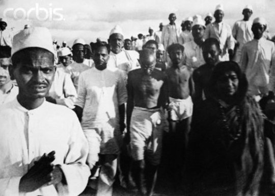 during the Salt March, March-April 1930. (Wikimedia Commons/Walter Bosshard)