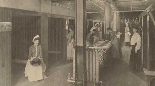 A 19th-century photograph of a women’s restroom in a Pittsburgh factory. Author provided