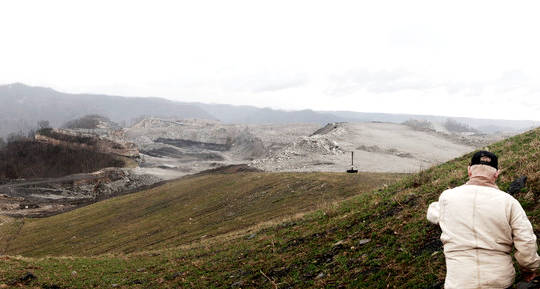 mountaintop removal site in Kayford, West Virginia