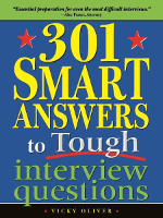 book cover of 301 Smart Answers to Tough Interview Questions by Vicky Oliver.