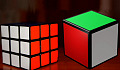 two rubik's cubes, one without separate pieces