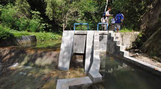 Though water does not rush through this micro-hydropower plant in the village of Kamanggih, it helps produce enough electricity for more than 300 homes. Photo by Cleo Warner