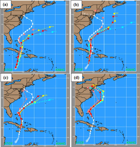 Forecasts before Hurricane Sandy disagreed on the storm’s track.
