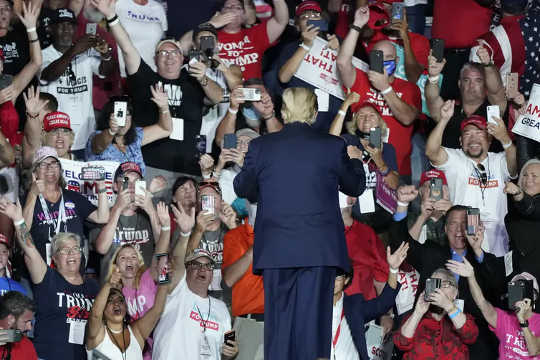 People were packed in close together for Trump’s Florida rally on Oct. 12, 2020. Many went without face masks.