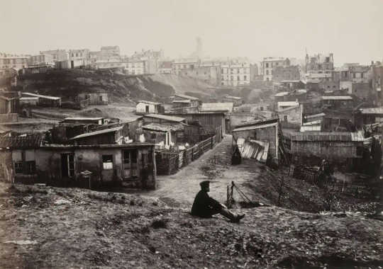 A photograph of slums in Paris.