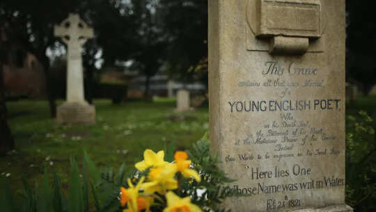 The gravestone of John Keats in Rome’s ‘non-Catholic’ cemetery. 