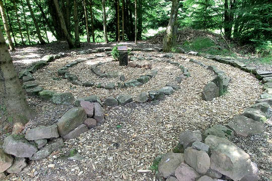 labyrinth circle in a forest