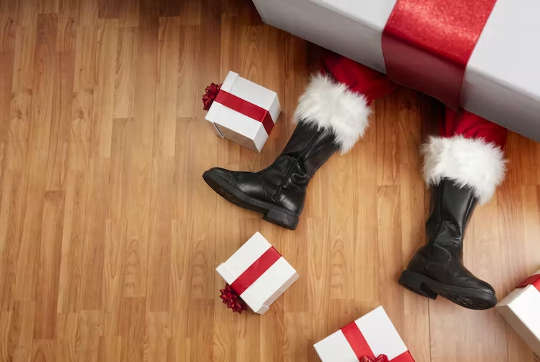 santa claus laid out on the floor