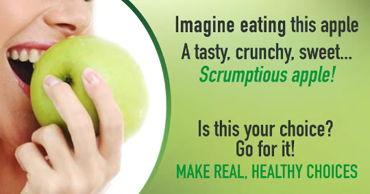 eating healthy apple advertisement