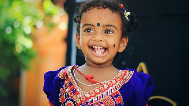young girl, happy and smiling